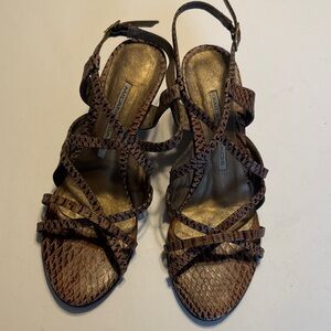 Milano Brown Textured Strappy Women's Sandals